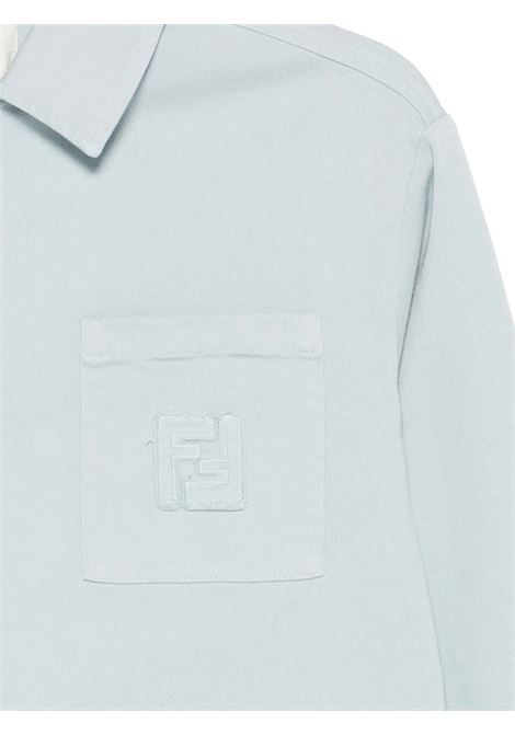 Giacca-Camicia In Denim Celeste FENDI KIDS | JUA240-ATS1F1EPR